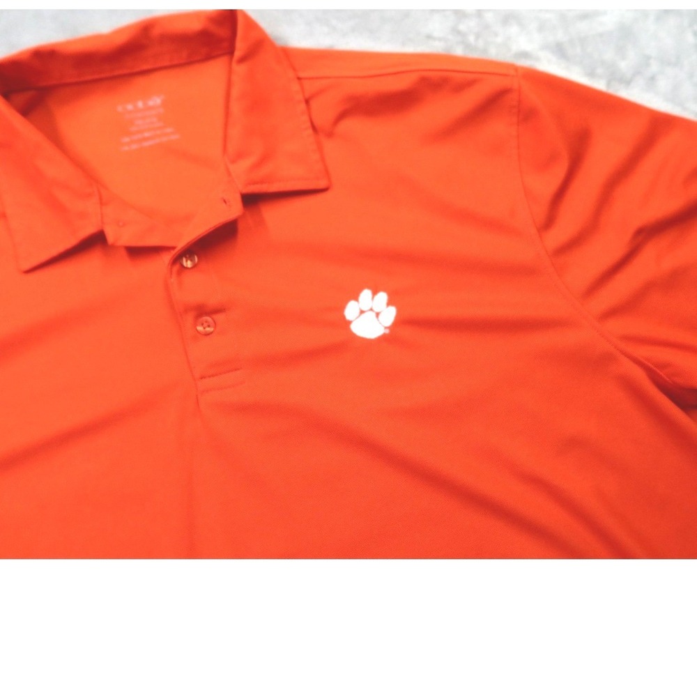 Clemson University Tigers Orange Golf Polo Shirt Men's Size XXL 2XL‎ HydraVent